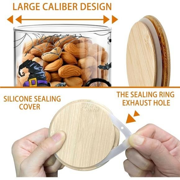 Halloween Decor, Halloween Canisters Sets of 3, Halloween Black Cat Pumpkin - Picture 5 of 7